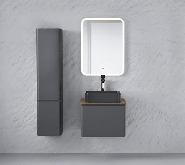 Тумба под раковину Raval Morelle 60 Mrl.01.60/P/A-T/RL антрацит/трюфель фото