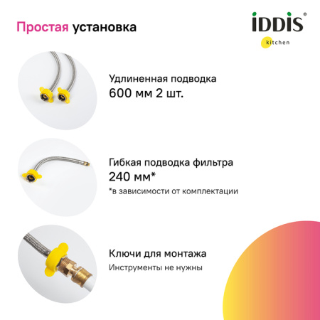 Смеситель для кухни под фильтр Iddis Ace Ace ACEBLFFi05 черный матовый фото