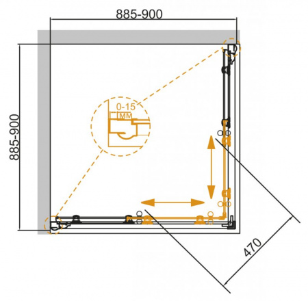 Душевой уголок Cezares Giubileo GIUBILEO-A-2-90-SCORREVOLE-CP-G 90х90 фото