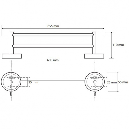 Полотенцедержатель двойной Bemeta Dark 104204050 фото