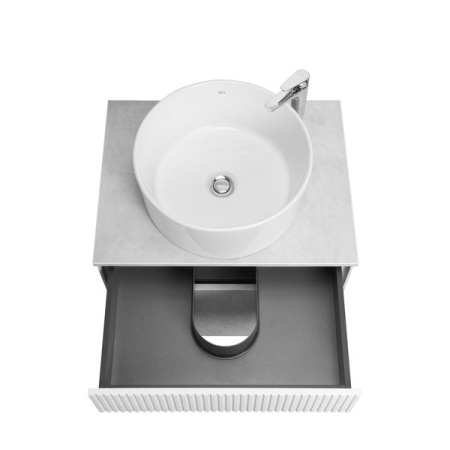 Тумба под раковину Акватон Марбл 60 1A276101MH4C0 белый матовый/слэйт фото