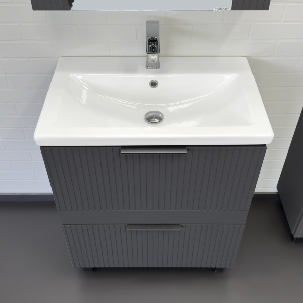 Тумба с раковиной Comforty Лима 70Н2 00-00019179 антрацит фото