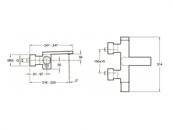 Смеситель для ванны с душем Jacob Delafon Composed E73095-TT титан фото