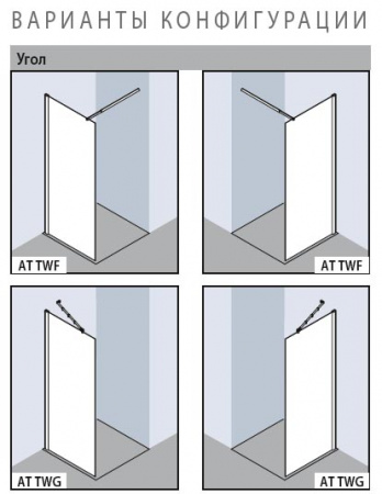 Отдельностоящая стенка Kermi Atea AT TWF 08020VAK 80x200 фото
