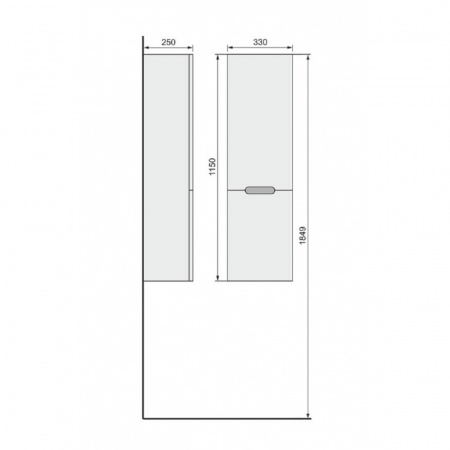 Пенал подвесной Jorno Moduo Slim Mod.04.115/P/W фото
