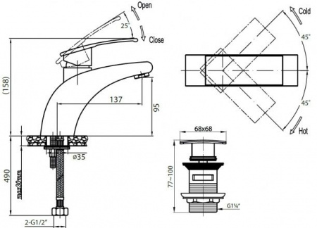 Смеситель для раковины Cezares Turbolenza TURBOLENZA-LS-01 фото