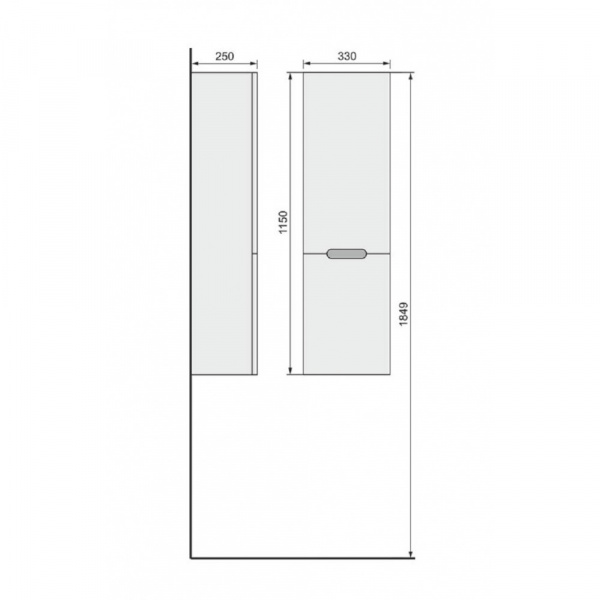 Пенал подвесной Jorno Moduo Slim Mod.04.115/P/W фото