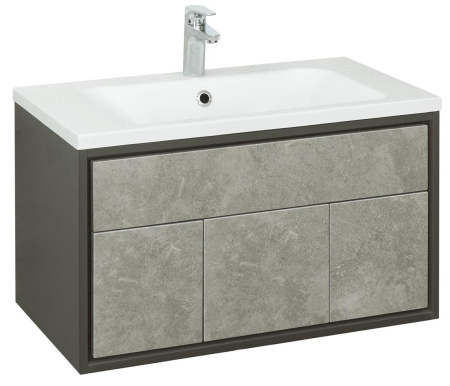 Тумба с раковиной Акватон Уэльс 80 1A267901WA6A0 авеллино грей / антрацит фото