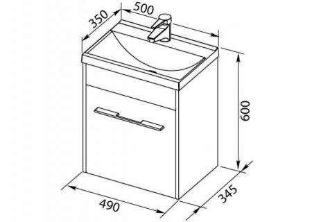 Тумба с раковиной Aquanet Августа 50 00225436 фото