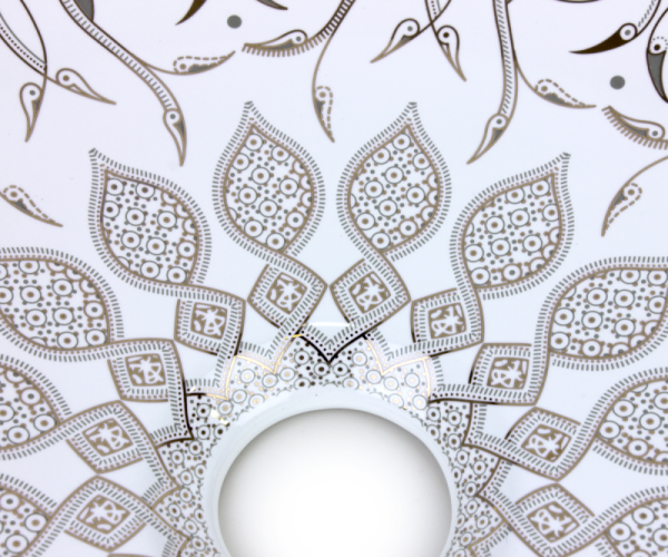 Накладная раковина Bronze de Luxe Persia 2008 40x40 белая/золото фото