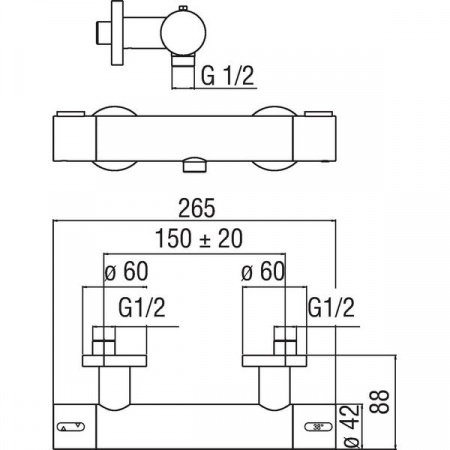 Термостат для душа Nobili Likid (LK00030CR) фото