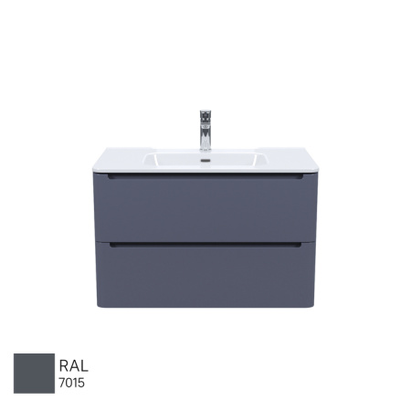 Тумба с раковиной Iddis Edifice EDI80D0i95K 80 см, темно-серая фото