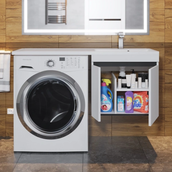 Тумба под стиральную машину Uperwood Magenta 5930205160 белая/графит фото