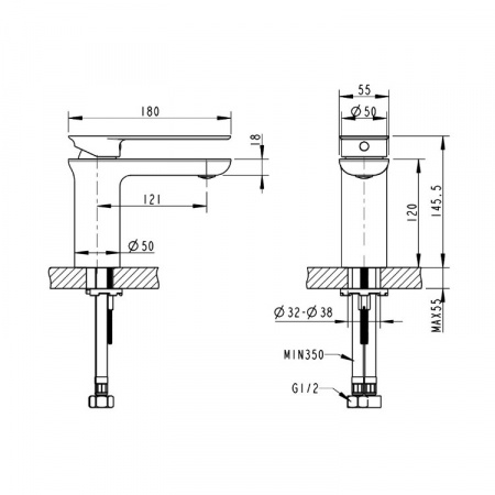 Смеситель для раковины Bravat Gina F165104C-ENG фото