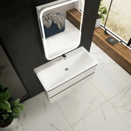 Тумба под раковину Aquame S4 AQM900410WH 100 см, белая фото