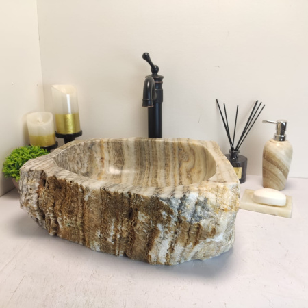 Накладная раковина из оникса Erozy Grey EO-00655 (45*43*15см) фото