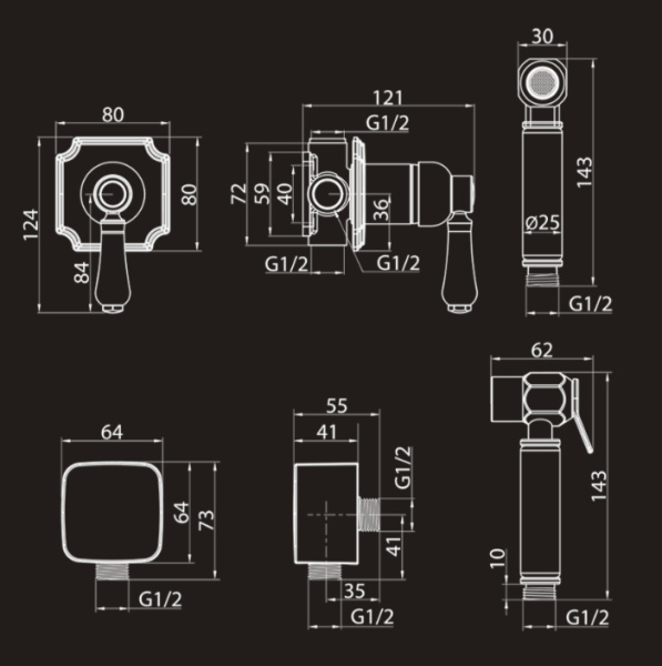 Гигиенический душ со смесителем Elghansa Terrakotta 34C0786 (Set-59) фото