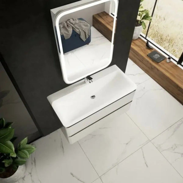 Тумба под раковину Aquame S4 AQM900410WH 100 см, белая фото