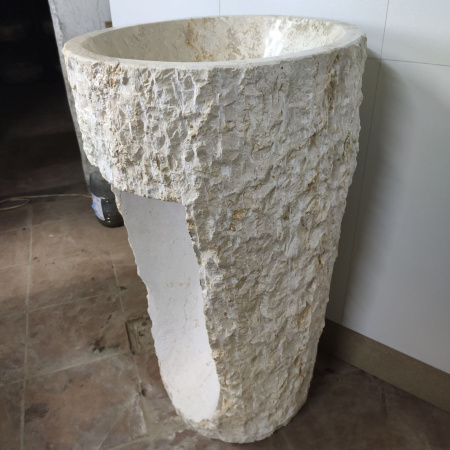 Раковина напольная из мрамора Cream MN-01496 (53*53*91) фото