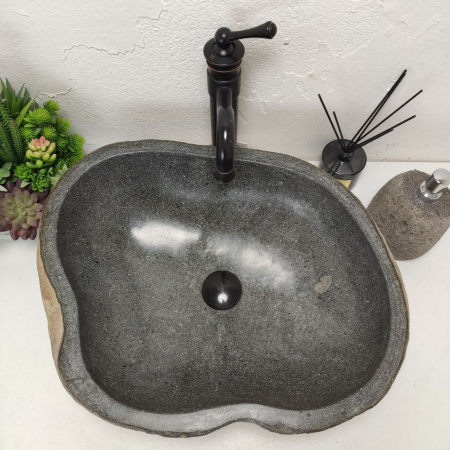 Накладная раковина из речного камня RS01521 (57*43*16) C4 фото