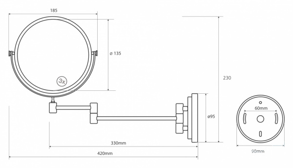 Зеркало косметическое для ванной Bemeta 106301122 фото