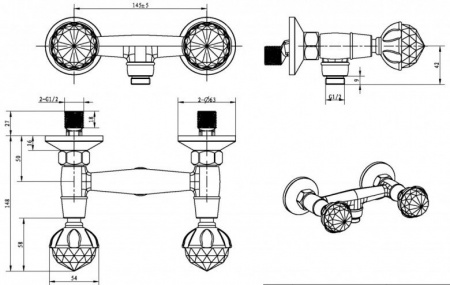 Смеситель для душа Boheme Brillante 354 фото