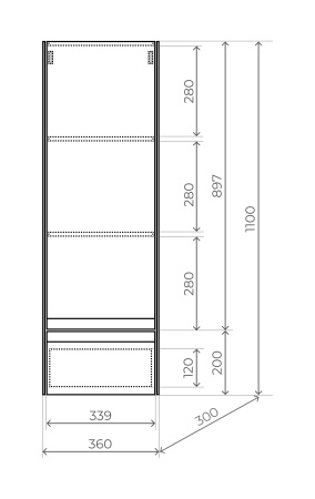 Пенал для ванной Style Line Лима 36 ЛС-00002346 белый матовый фото