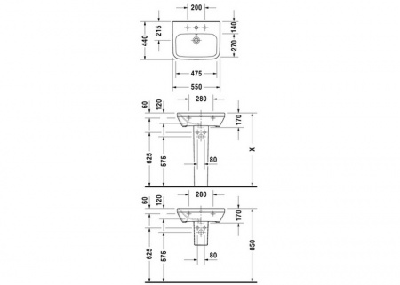 Подвесная раковина Duravit Durastyle 2319550000 55 см фото