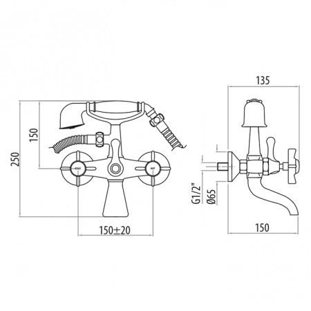 Смеситель для ванны с душем Tiffany World London TW1750117DOoro фото