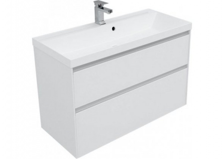 Тумба с раковиной Aquanet Гласс 100 00242526 фото