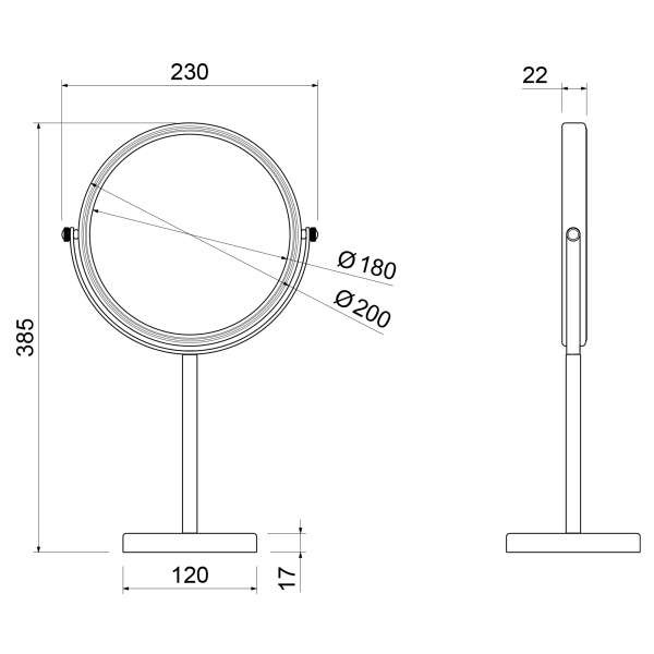 Косметическое зеркало Timo Saona 13274/03 черный фото