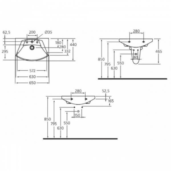 Подвесная раковина Ideal Standard Motion W890001 65 см фото