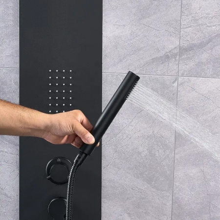 Душевая панель Cerutti SPA Chika СТ9255 черная матовая фото