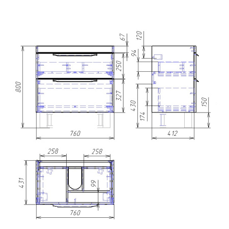 Тумба с раковиной Alvaro Banos Viento maximo 8403.1500 80 см фото