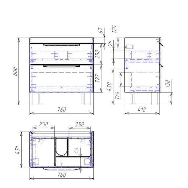 Тумба с раковиной Alvaro Banos Viento maximo 8403.1500 80 см фото