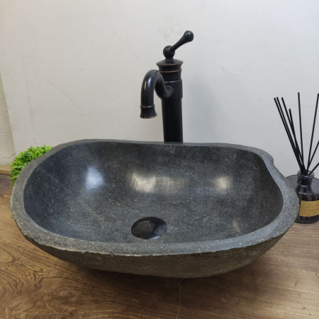Накладная раковина из речного камня RS01177 (50*36*15) d15a фото