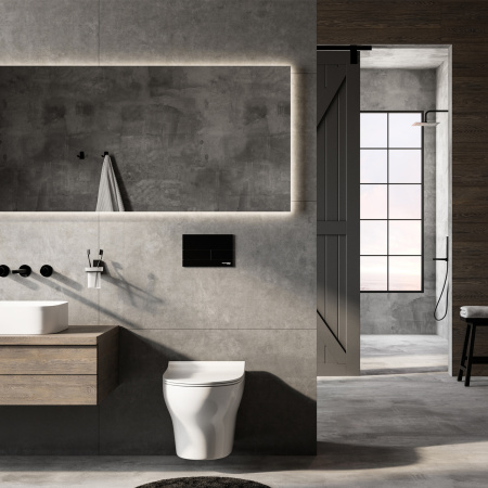 Подвесной унитаз безободковый WasserKRAFT Berkel H001.E034 с сиденьем фото