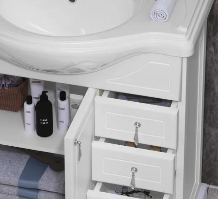 Тумба напольная Opadiris Клио 85 00-00002836 белая матовая фото