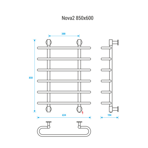 Электрический полотенцесушитель Energy Nova2 EETR0NOVA2856000000 85x60 фото