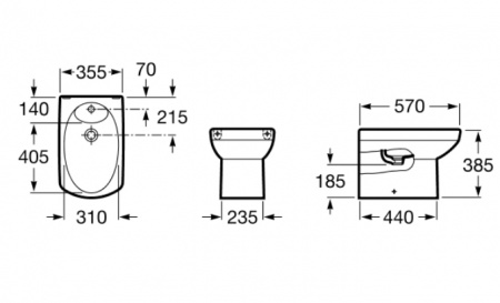 Биде напольное Roca Dama Senso Compacto 357517000 фото
