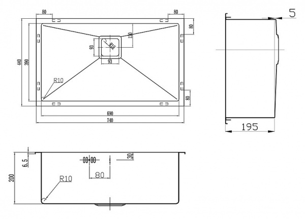Мойка кухонная Zorg Inox Pvd SZR-7444 BRONZE фото