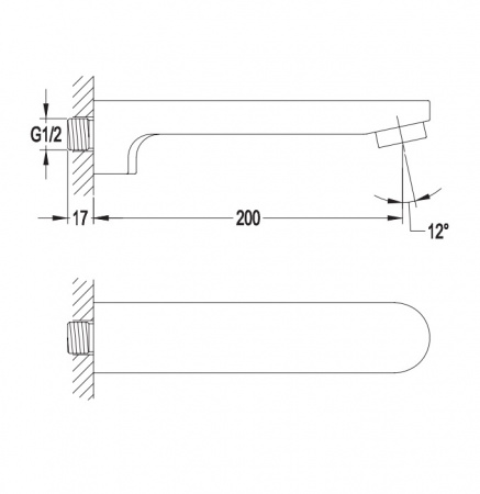 Излив для ванны Omnires WD02CR хром фото