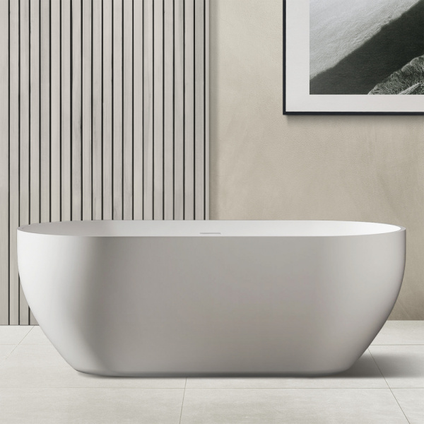 Ванна из искусственого камня Abber Stein AS9613-1.7 170x75 белая матовая фото