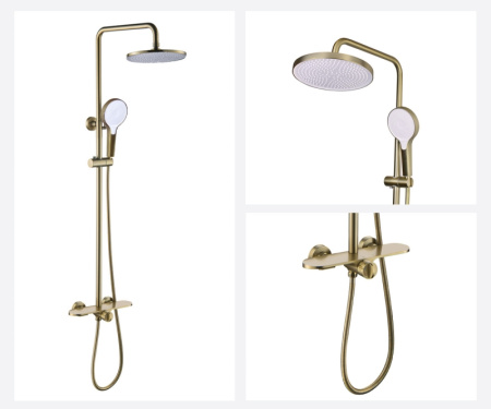 Душевая система Bronze de Luxe Icon 80112CG матовое золото фото