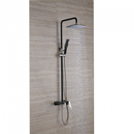 Душевая система (стойка) Artik Quadro LT919BC черный/хром фото