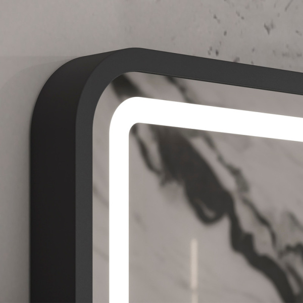 Зеркало с подсветкой, сенсорным выключателем EQUIL Stoune zkSTOUNE50-15 50x90, черное фото