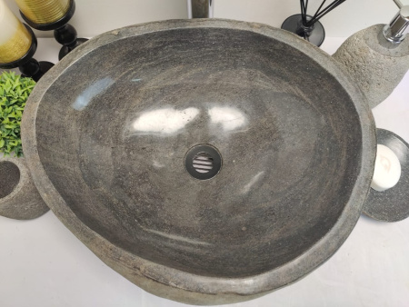 Накладная раковина из речного камня RSM0608 (48*41*15) фото