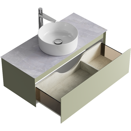 Тумба под накладную раковину Aqwella Geometria 100 GE01101SH шалфей зелёный фото