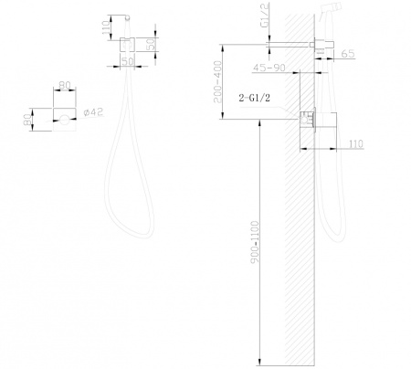 Гигиенический душ со смесителем Abber Rund AF8725NG никель фото