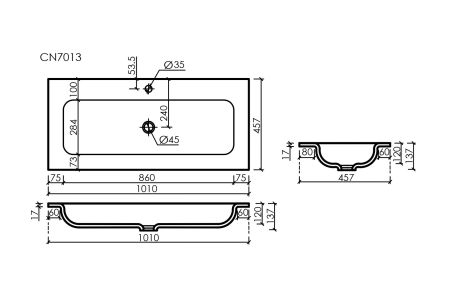 Раковина Ceramica Nova Grace CN7013wx белая фото